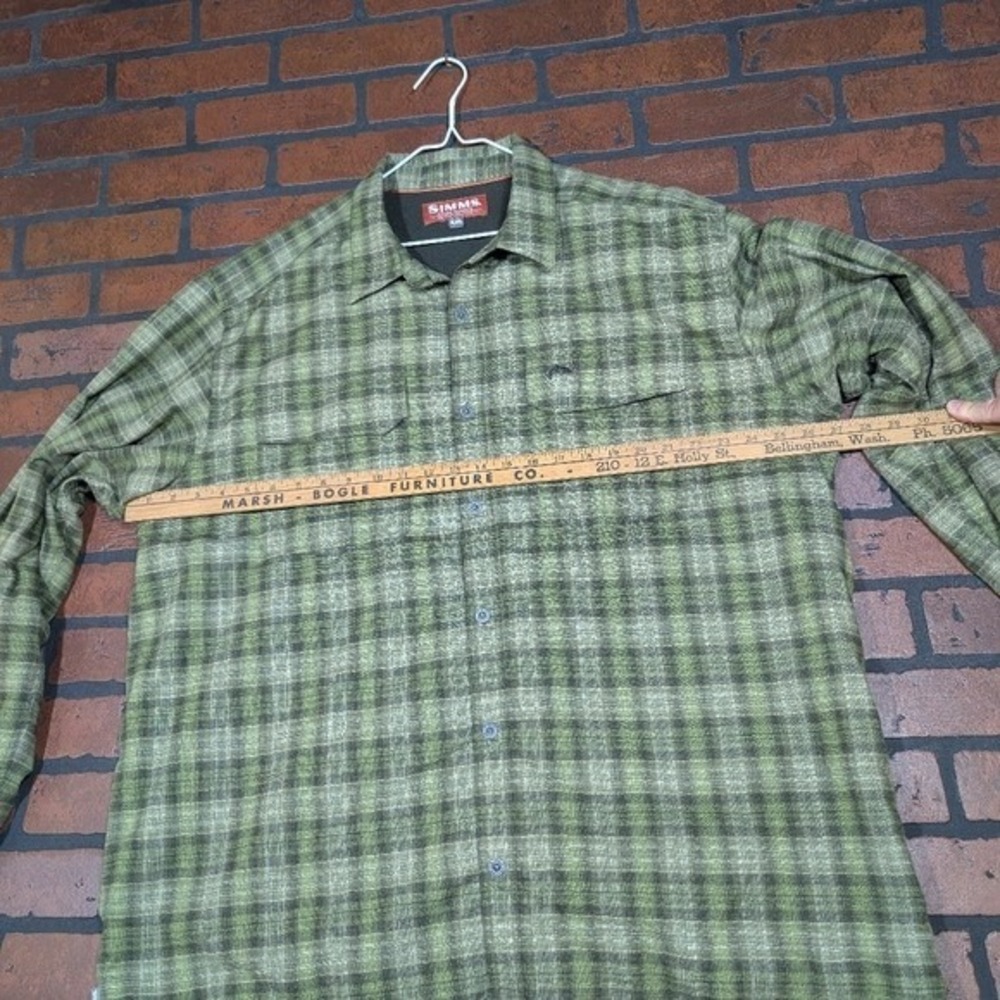 Simms Green Plaid Men's Thermal Insulated Shirt - Picture 9 of 10